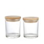Pot En Verre  Pour Bougie  - Couvercle En Bois