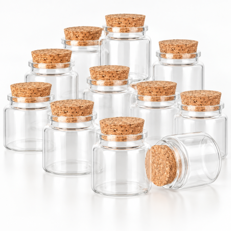 Pot en verre Transparent - Bouchon En Liège 50ml