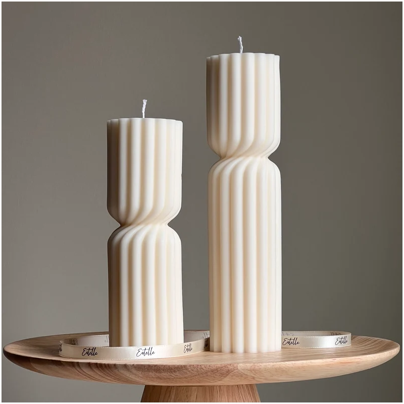 Moule en silicone pour bougie cylindrique cannelée