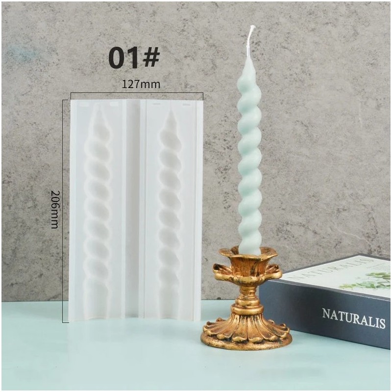 moule en silicone de bougie en spirale