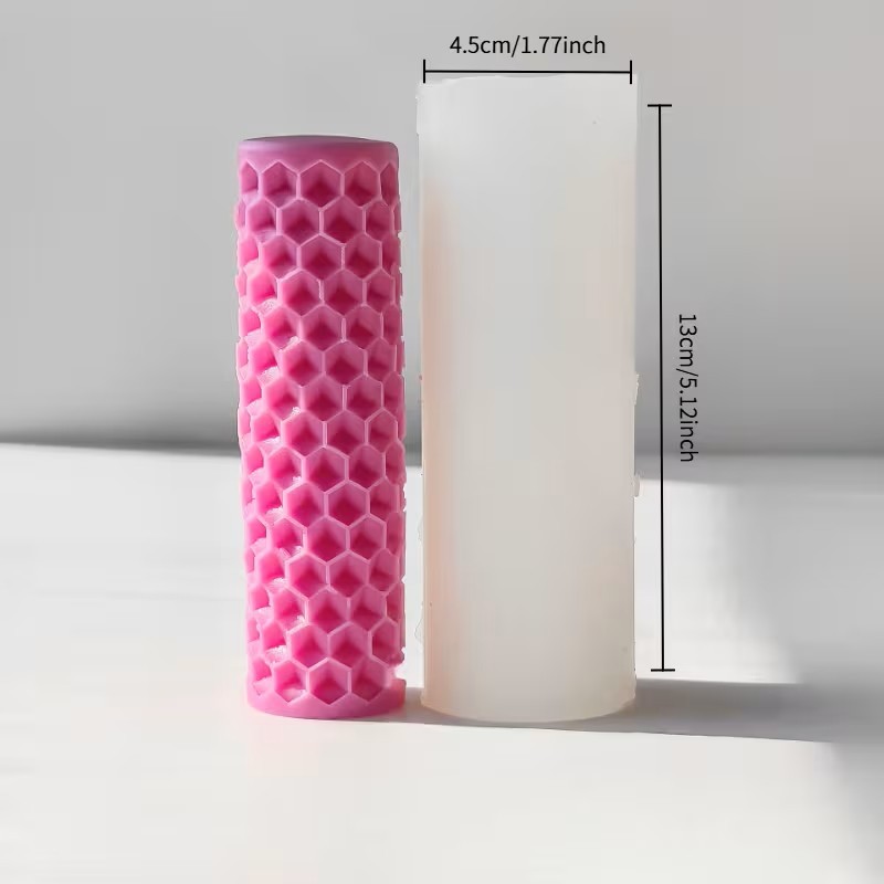 Moule en silicone Bougie cylindrique nid d'abeille