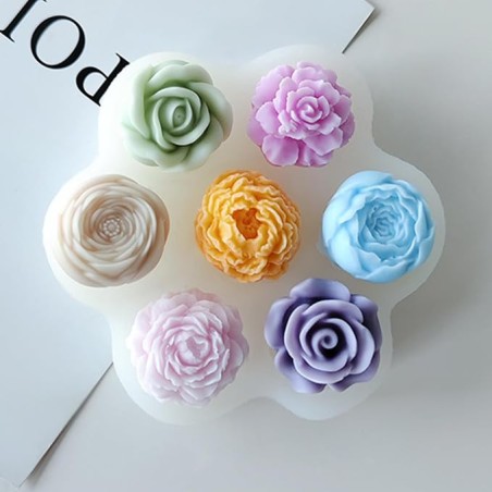 Moule en silicone pour bougie Mini-roses – 6 empreintes