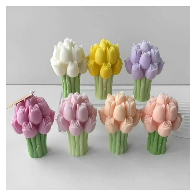 moule en silicone de bougie bouquet tulipe
