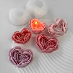 moule en silicone de bougie coeur