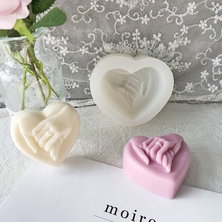 Moule en silicone Pour bougie Coeur avec alliances