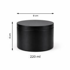 Pot en métal pour bougies avec couvercle – 220 ml