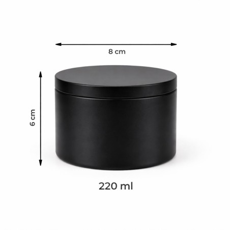 Pot en métal pour bougies avec couvercle – 220 ml