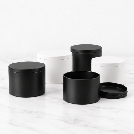Pot en métal pour bougies avec couvercle – 220 ml
