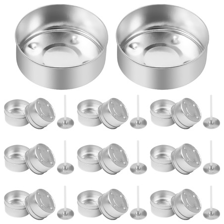 100 Pièces Supports de Mèche pour Bougies Chauffe Plat + Mèches