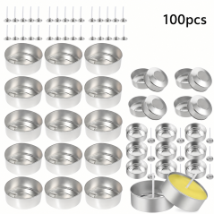 100 pièce coupelles chauffe-plat aluminium pour bougie + Mèches