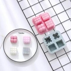 Moule en silicone Bougies Bubble Cube – 4 modèles