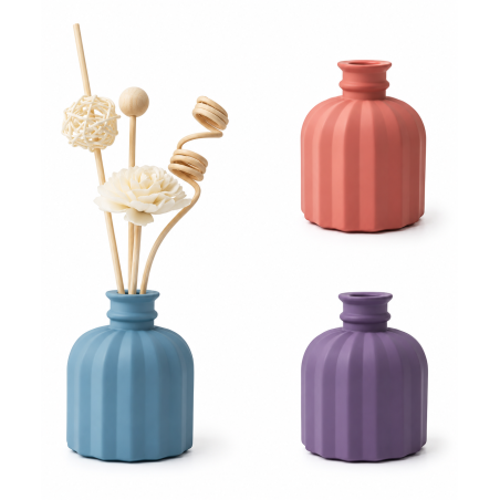 Moule en silicone pour plâtre Vase cannelé décoratif
