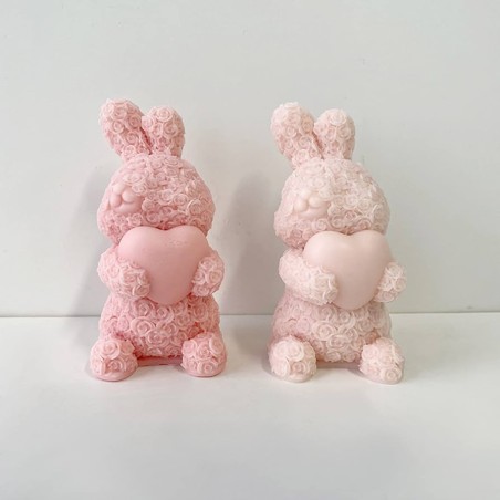 Moule en silicone pour bougies Lapin effet peluche