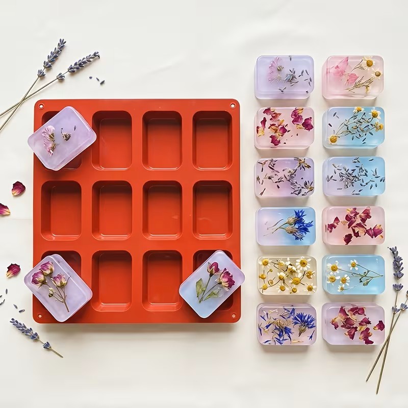 Moule en silicone pour Savons rectangulaires – 12 empreintes