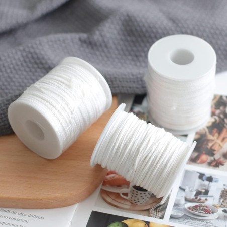 Mèche en coton tressé pour bougies – Rouleau de 61 m