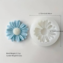 Moule En Silicone Pour Bougie - Marguerite en relief