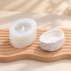 Moule en silicone Pour Plâtre et résine - Pot irrégulier effet pierre