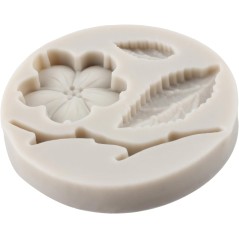 Moule en silicone Fleur, feuilles et branche