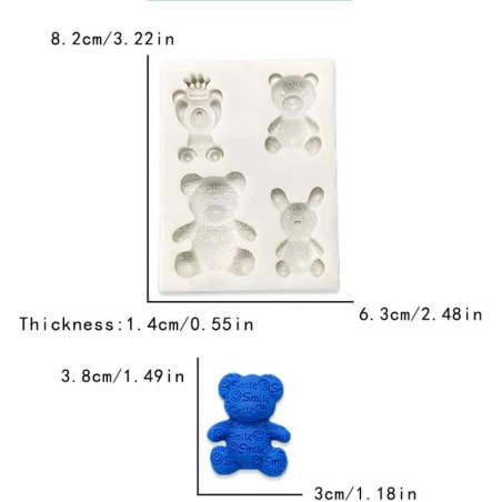 Moule en silicone Mini-oursons décoratifs
