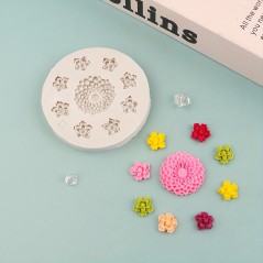 Moule en silicone Mini-fleurs et rosaces décoratives
