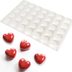 moule en silicone de décoration cœurs