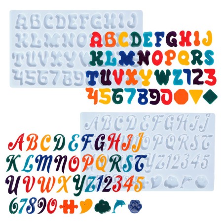 Moule en silicone Alphabet et chiffres pour résine