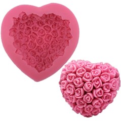 Moule En Silicone Pour bougie - Coeur de Rose