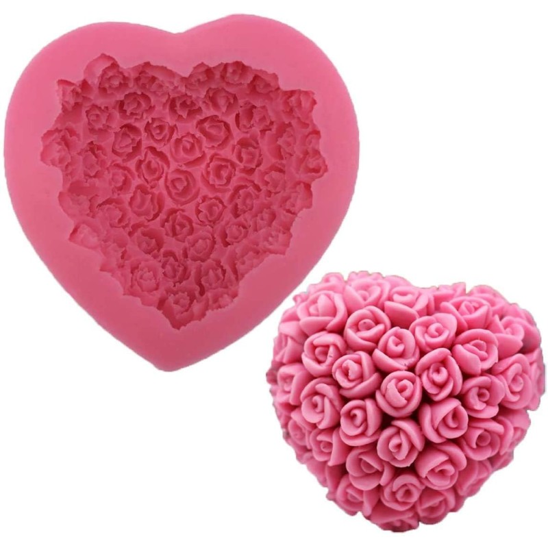 Moule En Silicone Pour bougie - Coeur Rose