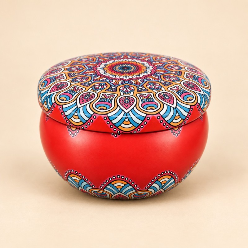Pot en métal décoratif avec couvercle