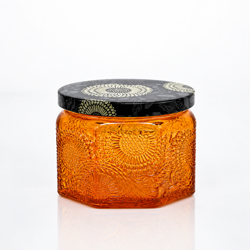 Pot en verre texturé avec couvercle métallique – 100 ml Pot en verre texturé avec couvercle métallique – 100 ml