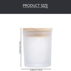 Pot en verre transparent mat avec couvercle en bois