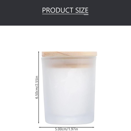 Pot en verre transparent mat avec couvercle en bois