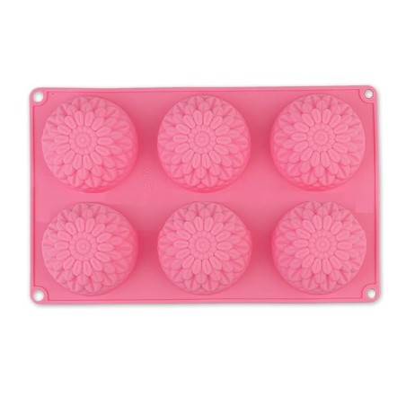 Moule en silicone pour savon rond floral