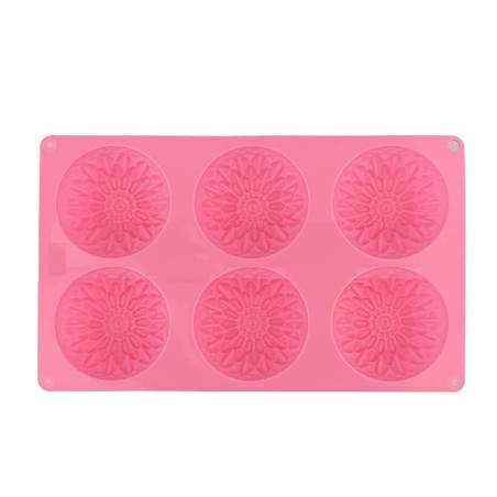 Moule en silicone pour savon rond floral